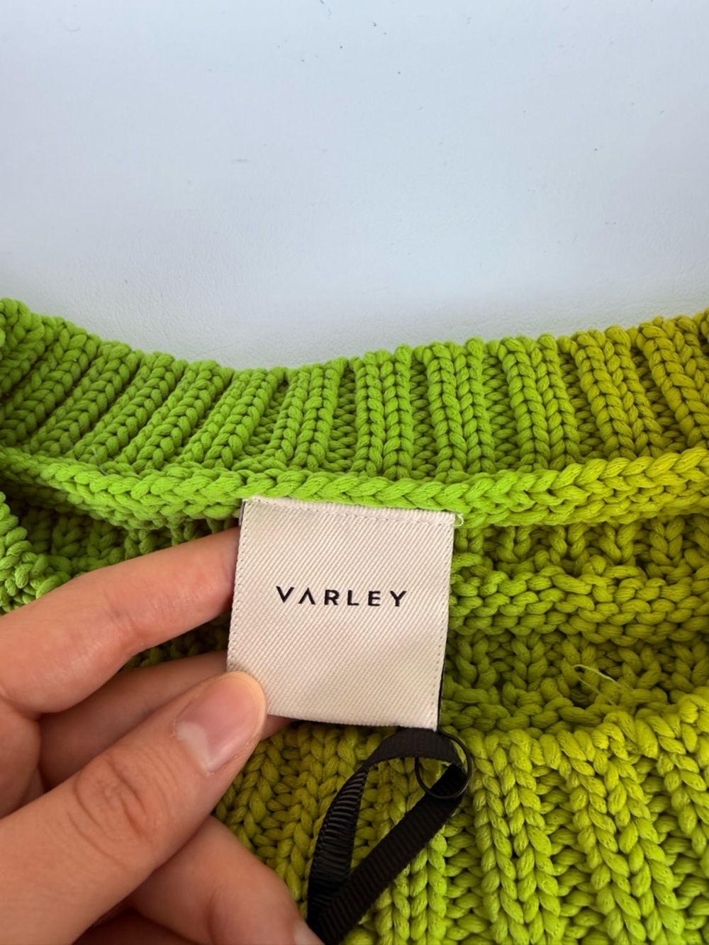 Varley Jenson Open Stitch Knit Vest in Apple Green - Picture 5 of 7